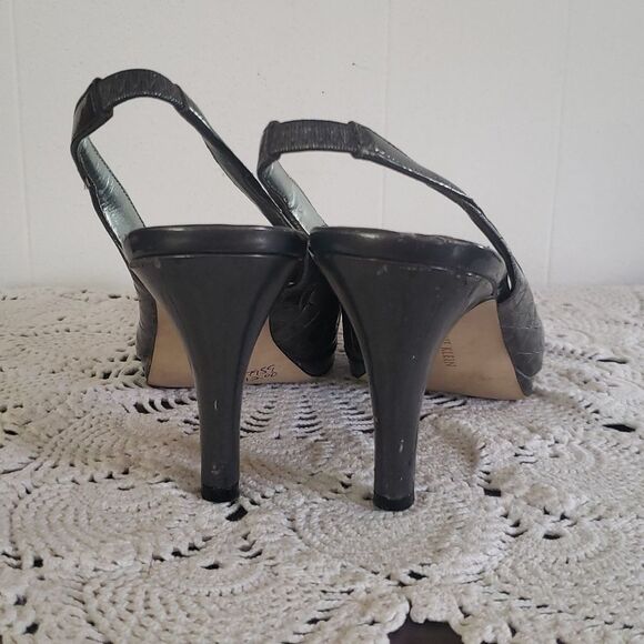 Pretty Anne Klein Snakeskin Pattern Brown Heels Sz 8.5M - Picture 6 of 7
